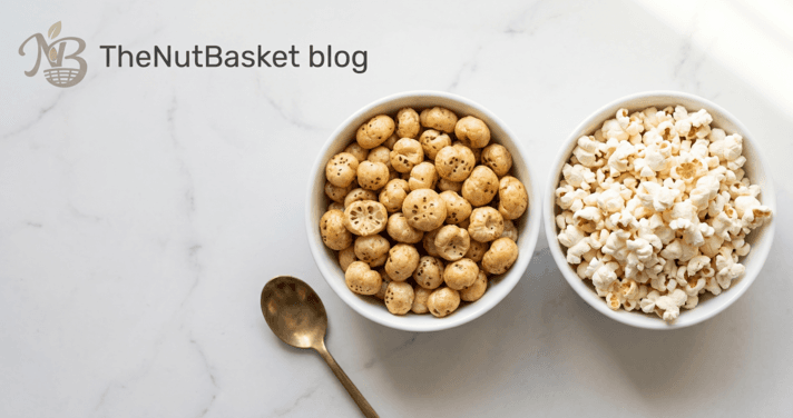 Makhana fox nuts vs popcorn — healthy snack comparison