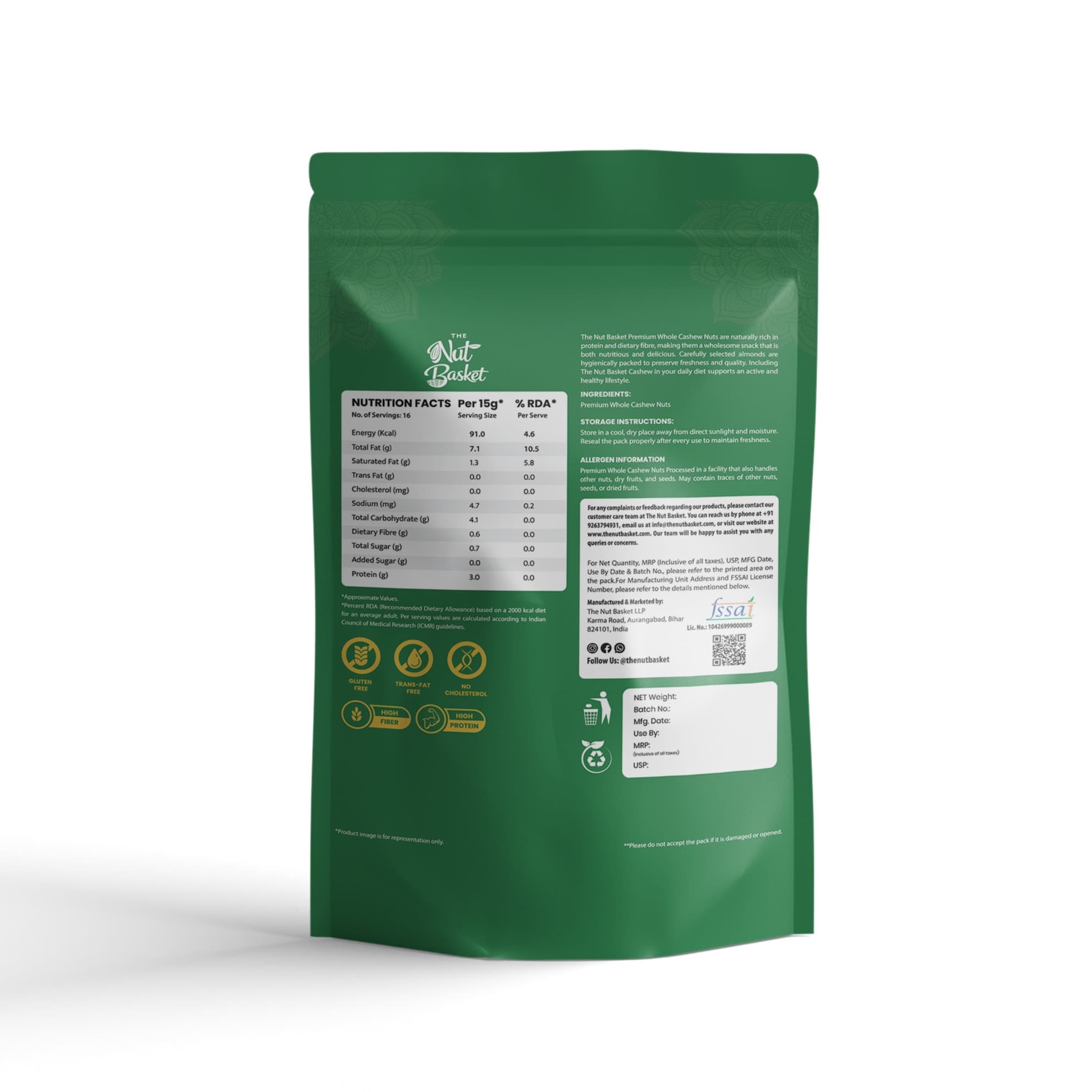 TheNutBasket Premium Cashews (500g)