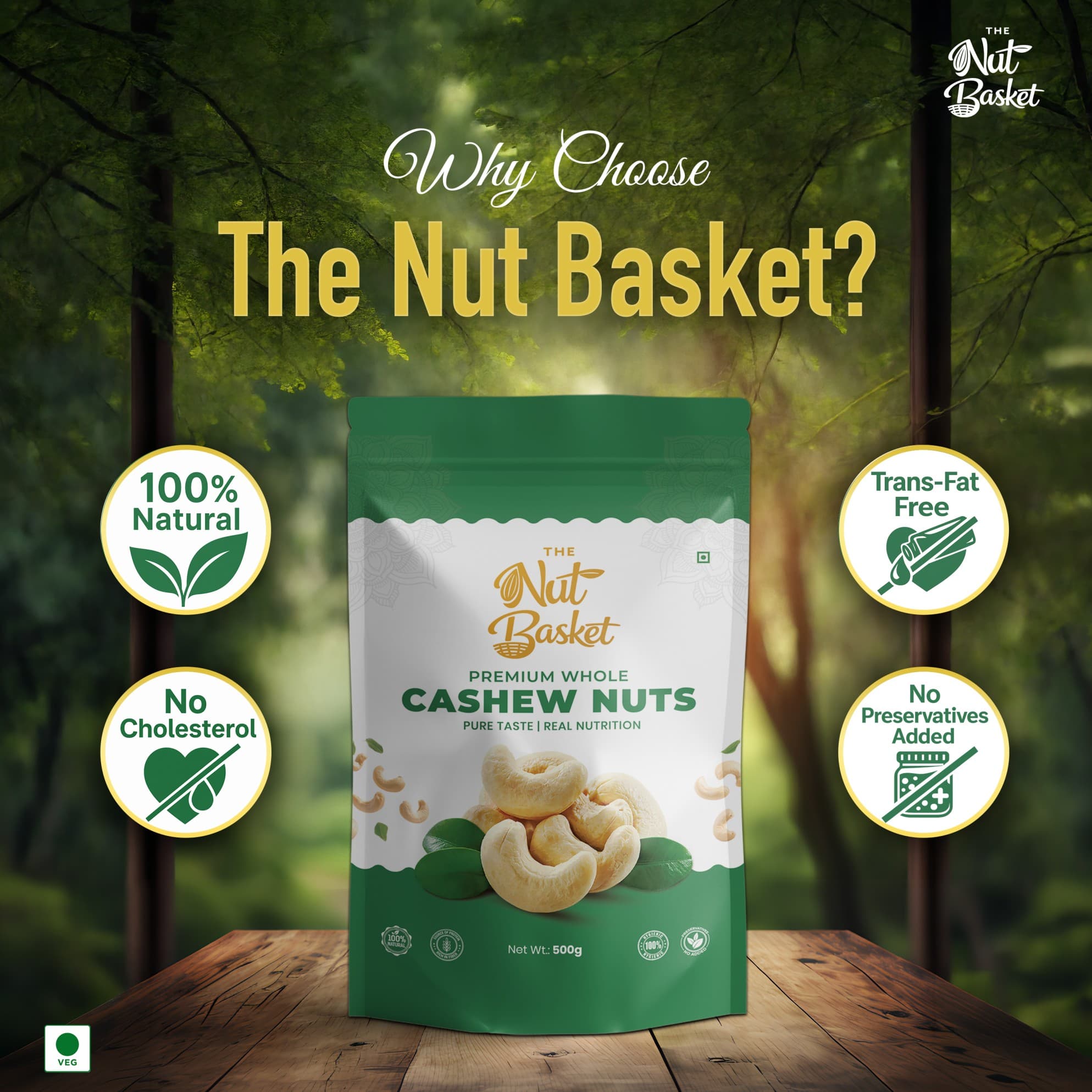 TheNutBasket Premium Cashews (500g)