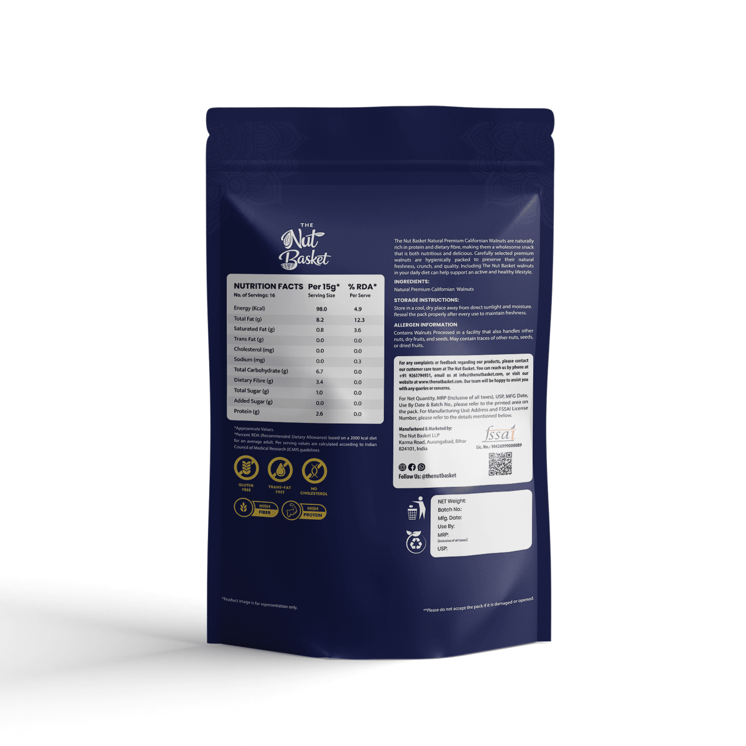 TheNutBasket Natural Walnut Kernels 250gm